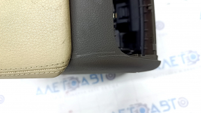 Central console armrest and cup holders Audi A4 B8 13-16 rest, brown with beige, scratches, torn armrest, dangling