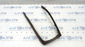 Center console trim Audi A4 B8 13-16 rest, dark brown wood structure, scratches