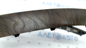 Center console trim Audi A4 B8 13-16 rest, dark brown wood structure, scratches