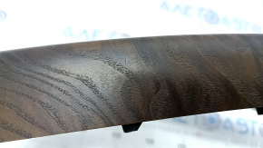 Center console trim Audi A4 B8 13-16 rest, dark brown wood structure, scratches