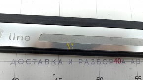Door sill trim outer front right Audi A4 B8 08-16 sedan chrome, S line, scratches, broken fasteners