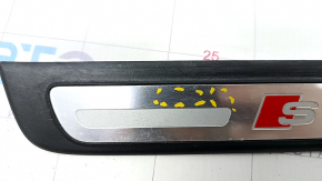 Door sill outer rear left Audi A4 B8 08-16 sedan chrome S line, scratches, bumps