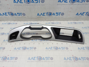 Front panel trim, speedometer frame for monitor, Audi A4 B8 08-16, gray, with air duct, broken fasteners