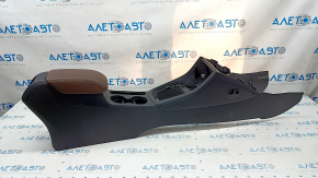 Central console armrest and cup holder Audi Q3 8U 15-18 leather, black with brown armrest