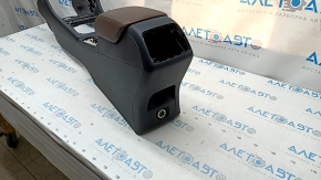Central console armrest and cup holder Audi Q3 8U 15-18 leather, black with brown armrest
