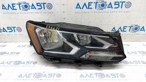 Headlight front right VW Passat b8 16-19 USA bare halogen, sand, torn seal