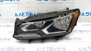 Headlight front left VW Passat b8 16-19 USA bare halogen, sand, scratch
