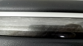 Door trim card front left VW Passat b8 16-19 USA black with black insert leather, armrest leather, with dark gray overlay under the tree, breaks of fasteners, scratches