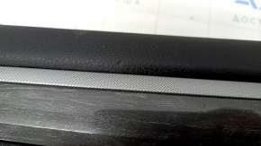 Door trim card front left VW Passat b8 16-19 USA black with black insert leather, armrest leather, with dark gray overlay under the tree, breaks of fasteners, scratches