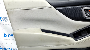 Door trim card front left Subaru Forester 19- SK black with gray insert, for cleaning, leather stud