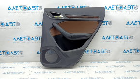 Door trim card rear right Audi Q3 8U 15-18 black with brown leather, scratches, broken fastener