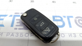 Key VW Passat b8 16-19 USA 4 buttons, folding, worn, cracked buttons, missing emblem