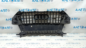 Radiator grill assembly Audi Q3 8U 15 without parking sensors, with emblems, sand, cracks in fasteners