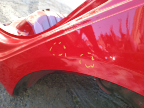 Quarter wing rear left Audi A4 B8 08-16 sedan, on the body, red, pokes