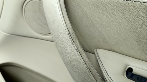 Door trim card front right BMW X3 F25 11-17 beige leather, wood insert, worn, scratches, broken fastening