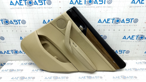 Door trim card rear right BMW X3 F25 11-17 beige leather, wood insert, scratches
