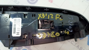 Front left window lift control BMW X3 F25 11-17 with cover, broken mount