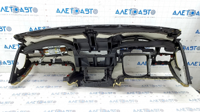 Torpedo front panel with AIRBAG BMW X3 F25 11-17 black with beige, without projection, rusty pyropatron