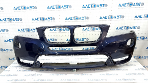 Bare front bumper BMW X3 F25 11-14 pre-rest, blue A76M, dented, broken fasteners, scratches