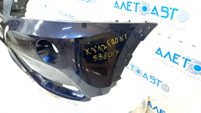 Bare front bumper BMW X3 F25 11-14 pre-rest, blue A76M, dented, broken fasteners, scratches