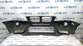 Bare front bumper BMW X3 F25 11-14 pre-rest, blue A76M, dented, broken fasteners, scratches