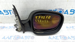 Right side mirror BMW X3 F25 11-14 3 pins, blue A76M, amalgam defect