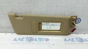 Right visor BMW X3 F25 11-17 beige, without hook, crack in fastening pad