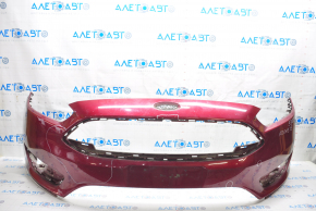 Front bumper bare Ford Focus mk3 15-18 rest red RR, scratches, chips, painted, broken mount