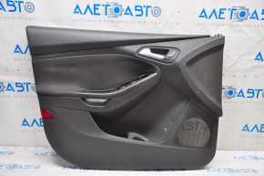 Door trim card front left Ford Focus mk3 15-18 black with black insert cloth, scratches