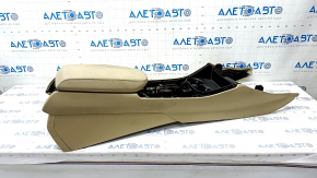 Central console armrest and cup holders BMW X3 F25 11-17 beige leather, for cleaning, pokes