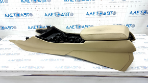 Central console armrest and cup holders BMW X3 F25 11-17 beige leather, for cleaning, pokes