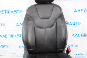 Passenger seat Ford Focus mk3 15-18 rest, with airbag, mechanic, leather black, for cleaning, scratches