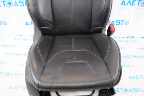 Passenger seat Ford Focus mk3 15-18 rest, with airbag, mechanic, leather black, for cleaning, scratches