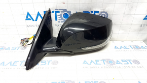 Side mirror left Infiniti QX30 17-21 pin, turn signal, auto-dimming, camera, backlight, black, scratches
