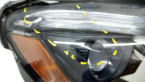Headlight front right bare Mercedes W167 GLE 350 450 20-22 LED with seal, seal broken, fasteners broken, fragments missing, housing broken