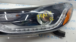 Headlight front left naked Chevrolet Trax 17-22 halogen + LED DRL, scratches, sand, peeling varnish