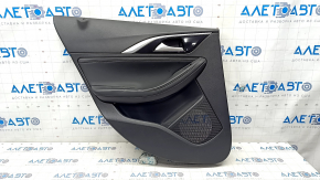 Door trim card rear left Infiniti QX30 17- black with black insert leather, armrest leather, scratches, bumps