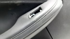 Door trim card rear left Infiniti QX30 17- black with black insert leather, armrest leather, scratches, bumps