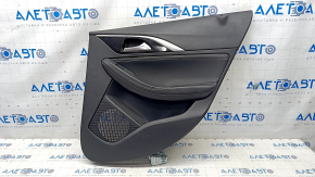 Door trim card rear right Infiniti QX30 17- black with black insert leather, armrest leather, scratches