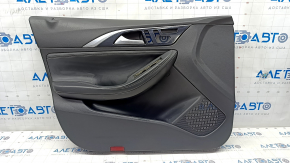 Door trim card front left Infiniti QX30 17- black with black insert leather, armrest leather, scratches