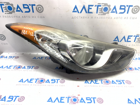 Headlight front right bare Hyundai Elantra UD 11-13 prerest, cobweb, for polishing
