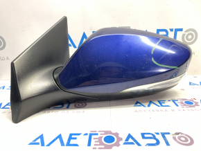 Left side mirror Hyundai Elantra UD 11-13 prerest 6 pins with turn signal, blue S7U, scratches