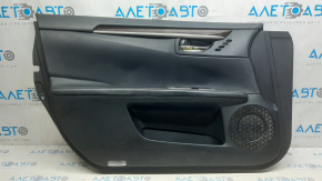 Door trim card front left Lexus ES300h ES350 13-18 black with black insert leather, armrest leather, molding under wood gloss, under seat memory, scuffs, scratches