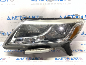Headlight front left Nissan Pathfinder 13-16 prerest, with mount, web, for polishing, cracks