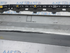 Right threshold Hyundai Sonata 15-17 SE silver, fasteners torn off, rubbed