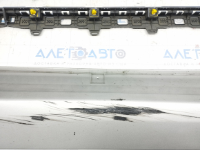 Left threshold Hyundai Sonata 15-17 SE silver, fasteners torn off, rubbed
