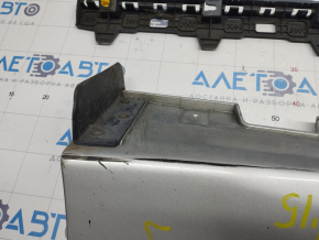Left threshold Hyundai Sonata 15-17 SE silver, fasteners torn off, rubbed