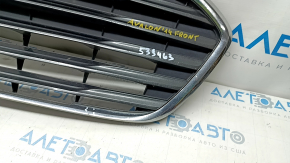 Lower grille of front bumper Toyota Avalon 13-15 prerest, chrome, honeycomb fractures, crack, sand, pressed