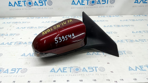Side mirror right Toyota Avalon 13-18 10 pins, turn signal, heated, red, missing mirror element, broken turn signal glass