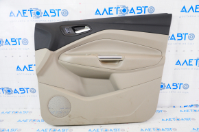 Door trim card front right Ford Escape MK3 17-19 rest, beige, leather armrest, dry-cleanable